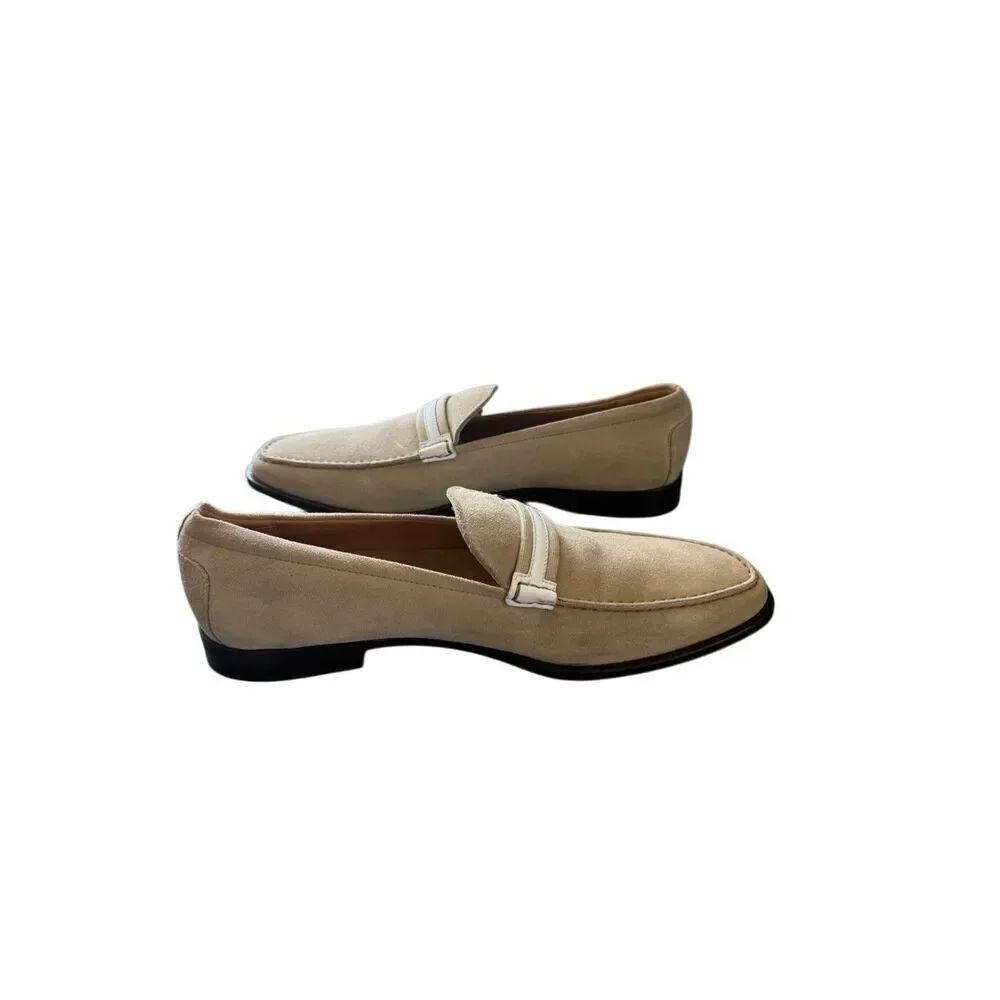 Tod's Womens Beige Suede Slip On Round Toe Casual Loafers Flat Shoes Size 10.5 - Picture 15 of 16